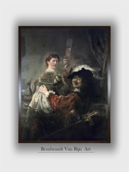 The Art House - Rembrandt Framed Multi-Color Wall Art Painting