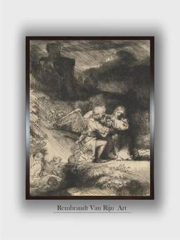 The Art House - Rembrandt Framed Multi-Color Wall Art Painting