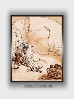 The Art House - Rembrandt Framed Multi-Color Wall Art Painting