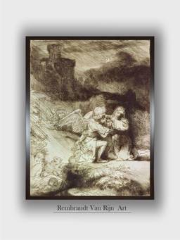The Art House - Rembrandt Framed Multi-Color Wall Art Painting