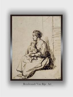 The Art House - Rembrandt Framed Multi-Color Wall Art Painting