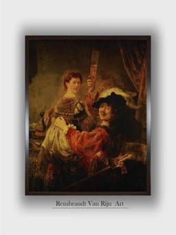 The Art House - Rembrandt Framed Multi-Color Wall Art Painting