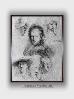 The Art House - Rembrandt Framed Multi-Color Wall Art Painting