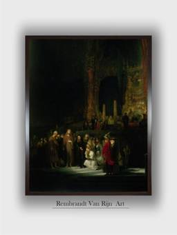 The Art House - Rembrandt Framed Multi-Color Wall Art Painting