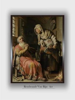 The Art House - Rembrandt Framed Multi-Color Wall Art Painting