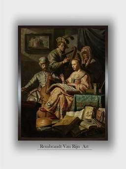 The Art House - Rembrandt Framed Multi-Color Wall Art Painting