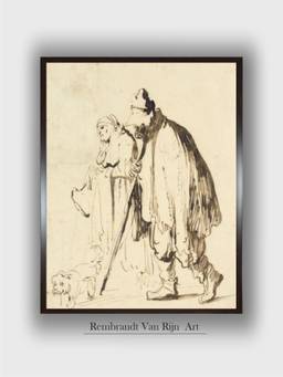 The Art House - Rembrandt Framed Multi-Color Wall Art Painting
