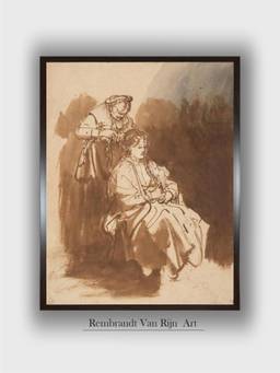 The Art House - Rembrandt Framed Multi-Color Wall Art Painting
