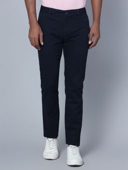 Cantabil - Men Navy Blue Casual Trouser