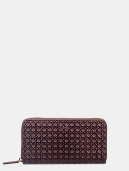 Gioia - Burgundy Daisy Textured Wallet