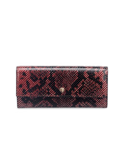 Gioia - Burgundy Faux Python Flapover Clutch