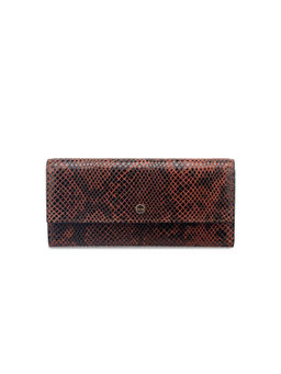 Gioia - Tan Faux Python Flapover Clutch