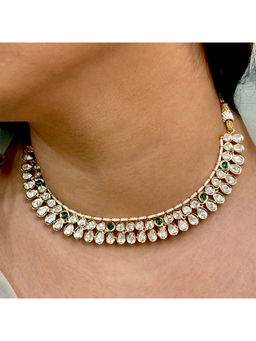 Shop Naymee - Classic Green Elegance Kundan Necklace and Earrings Set