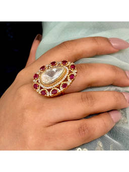 Shop Naymee - Soft Rose Kundan Ring