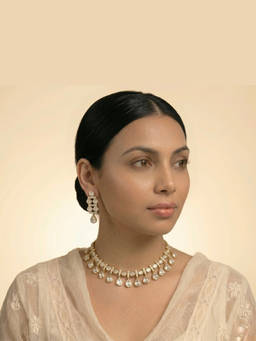 Shop Naymee - Classic Polki and Kundan Necklace and Earrings Set