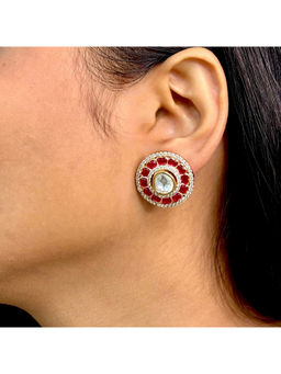 Shop Naymee - Serene Pink Polki Studs