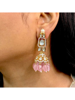 Shop Naymee - Modern Plain Polki and Kundan Jhumkas