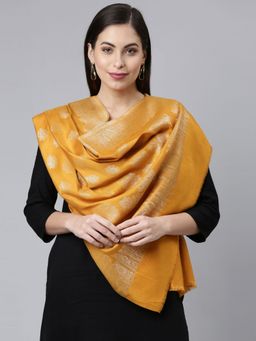 Pashmoda - Women Yellow Kaani Zari Shawl