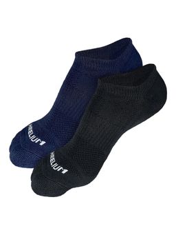 Heelium - Bamboo Zero Ankle Socks for Men - Odour Free - 2 Pairs - Black - Navy Blue