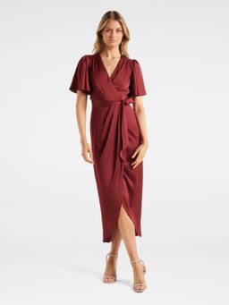 Forever New - Maroon Carolina Satin Midi Dress (Set of 2)