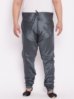 Vastramay - Men Steel Grey Silk Blend Churidar