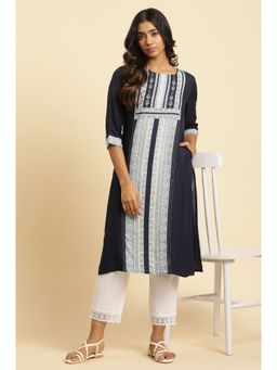 W - Blue Geometric Kurta