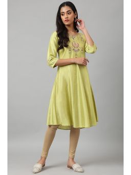 W - Green Embroidered Kurta
