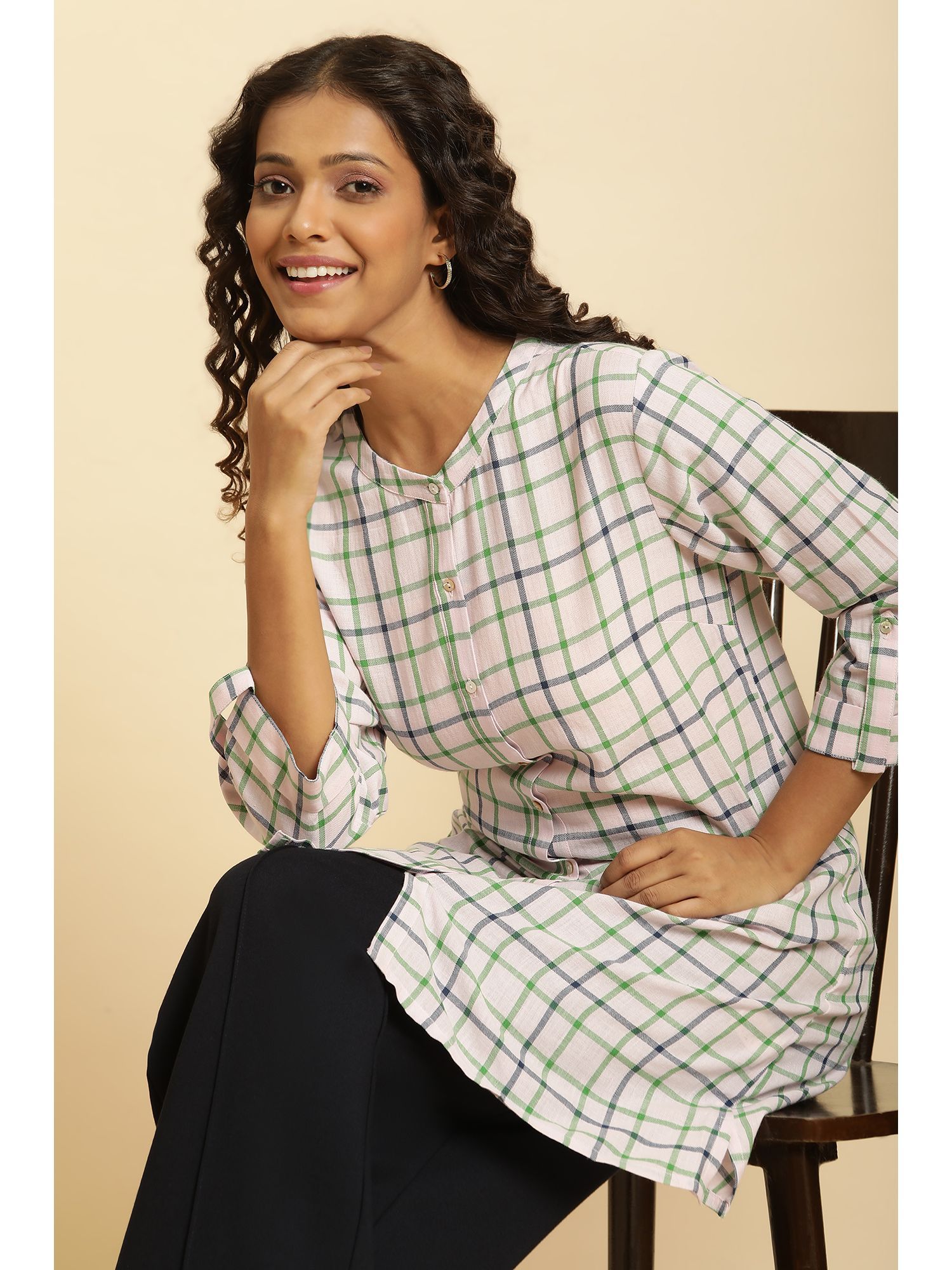 Checks White Tunic-picture-37
