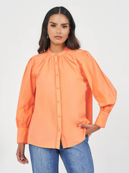 Styli - Women Oversized Regular Length Shirt with Lace Detail At Collar