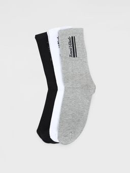 max - Men Printed Crew Length Socks (Pack of 3)