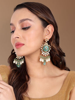 TIZORA - Blue Carved Ethnic Antique Earrings