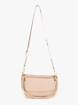 Kazo - Beige Double Pouchet Sling Bag