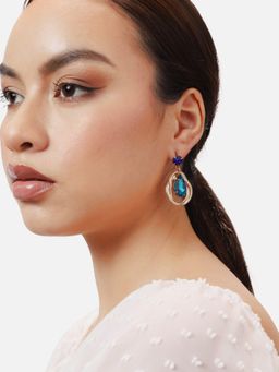 Sohi - Gold Plated Party Designer Stone Drop Earring for Women