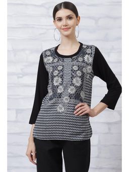 Rangriti - Black Printed Top