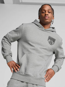 Puma - Grey Solid Relaxed Fit Hoodie
