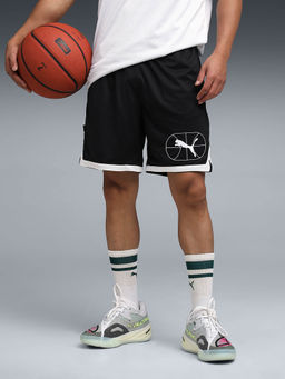 Puma - Black Solid Regular Fit Shorts