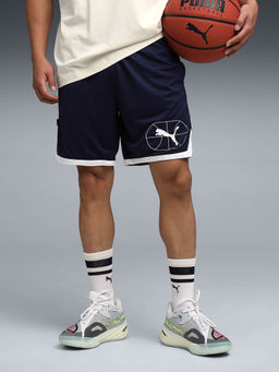 Puma - Navy Blue Solid Regular Fit Shorts