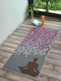 Saral Home - Easy Living Purple Tapestry Breathe Micro Yoga Mat (2.5x5 feet)