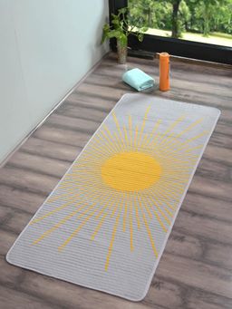 Saral Home - Easy Living Yellow Tapestry Sun Micro Yoga Mat (2.5x5 feet)