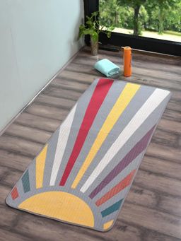 Saral Home - Easy Living Grey Tapestry Rise Micro Yoga Mat (2.5x5 feet)