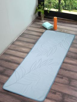 Saral Home - Easy Living Blue Leaf Micro Yoga Mat (2.5x5 feet)