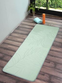 Saral Home - Easy Living Green Leaf Micro Yoga Mat (2.5x5 feet)