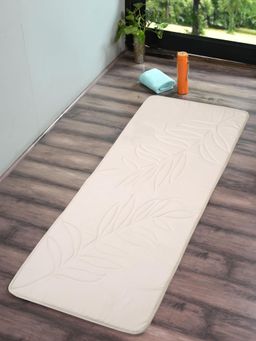 Saral Home - Easy Living Ivory Leaf Micro Yoga Mat (2.5x5 feet)
