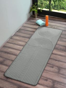 Saral Home - Easy Living Grey Oval Micro Yoga Mat (2.5x5 feet)
