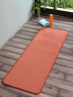 Saral Home - Easy Living Rust Oval Micro Yoga Mat (2.5x5 feet)