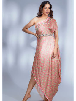 Gopi Vaid - Zoya Pink One Shoulder Dress