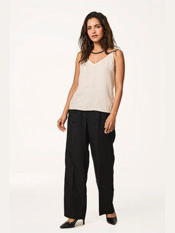 TERRA LUNA - Women Off White Leah Linen Top