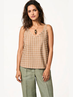 TERRA LUNA - Women Brown Leah Monogram Top