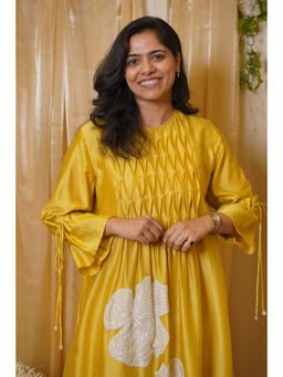 SHOWSHA - Serenora Yellow A Line Midi Dress