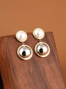 Palmonas - Womens Waterproof and Anti Tarnish Double Circle Drop Earrings